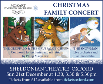Christmas Family Concert: featuring the stories of The Gruffalo and The Snowman, Sun 21st Dec, Sheldonian Theatre