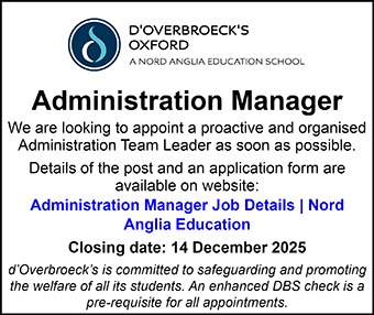 dâOverbroeckâs are looking to appoint an Administration Manager dâOverbroeckâs are looking to appoint an Administration Manager