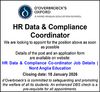 d&acirc;Overbroeck&acirc;s are looking to appoint an HR Data & Compliance Coordinator