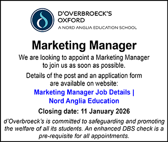d&acirc;Overbroeck&acirc;s are looking to appoint a Marketing Manager