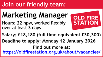 The Old Fire Station seek a Marketing Manager, 22 hours per week flexibly over at least 3 days The Old Fire Station seek a Marketing Manager, 22 hours per week flexibly over at least 3 days