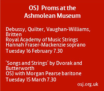 Orchestra of St John's Proms at the Ashmolean Museum, Tue 15 Feb & Tue 15 Mar