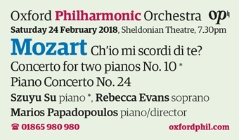 Oxford Philharmonic Orchestra - 24th February, Sheldonian Theatre, 7.30pm. Mozart