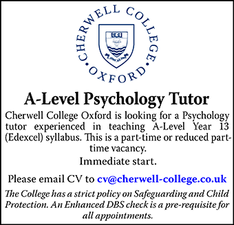 College in Oxford city centre is looking for A Level Psychology Tutor