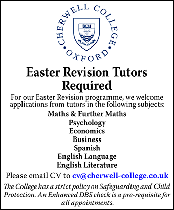 College in Oxford city centre is looking for Easter Revision Tutors 