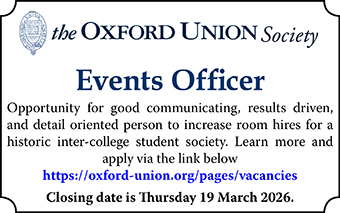 The Oxford Union Society seek an Events Officer