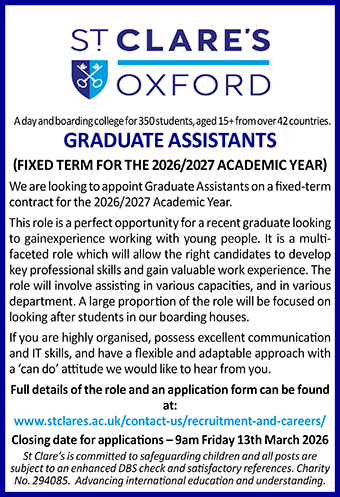 St Clare's seeks Graduate Assitants