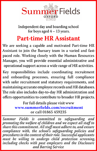 Summer Fields seeks a Part time HR assistant