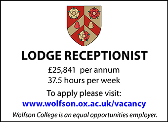 Wolfson College seeks a Lodge Receptionist