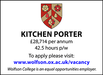 Wolfson College seeks a kitchen Porter