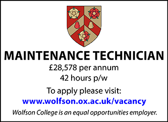 Wolfson College seeks a Maintenance Technician