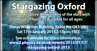 Come and explore the stars with Oxford Physicists! Sat 17th January, Denys Wilkinson Building, Keble Road