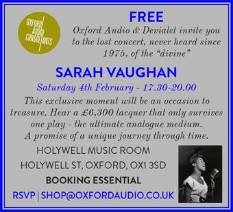 Holywell Music Room gig with Sarah Vaughan
