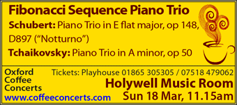 Coffee Concerts: Fibonacci Sequence Piano Trio, Sunday 18th March