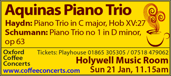Coffee Concerts: Aquinas Piano Trio, Sunday 21st January