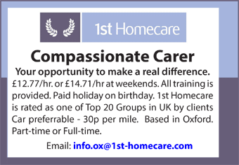Compassionate Carers wanted by 1st Homecare