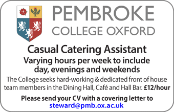 Pembroke College seeks Casual Catering Assistant