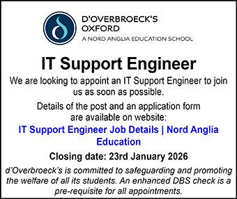 d&acirc;Overbroeck&acirc;s are looking to appoint an IT Support Engineer