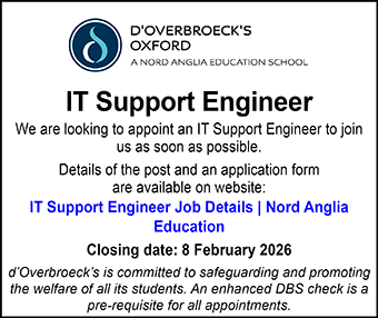 d&acirc;Overbroeck&acirc;s are looking to appoint an IT Support Engineer