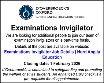 d&acirc;Overbroeck&acirc;s are looking to appoint an Examinations Invigilator