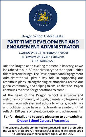 Dragon School is seeking to appoint a Part-time Development and Engagement Administrator