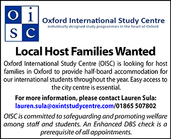 Oxford International Study Centre seeks Accommodation Manager