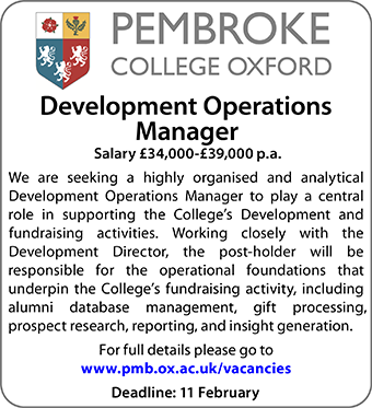 Pembroke College seeks a Development Operations Manager