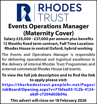 Rhiodes Trust seeks Events Operations Manager (Maternity Cover)