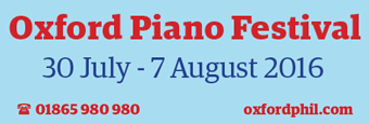 Oxford Philomusica present Oxford Piano Festival, 30th July - 7th August 2016