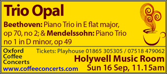 Coffee Concerts: fine classical music every Sunday morning in the Holywell Music Room