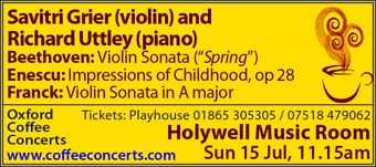 Coffee Concerts: fine classical music every Sunday morning in the Holywell Music Room
