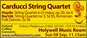 Coffee Concerts: Carducci String Quartet- 8th September