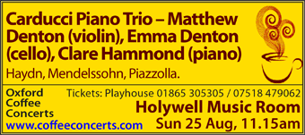 Coffee Concerts: Carducci Piano Trio- 25th August