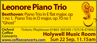 Coffee Concerts: Leonore Piano Trio - 22nd September