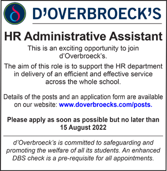 rd'Overbroecks seeks HR Administrative Assistant