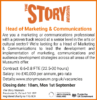 The Story Museum seeks a Head of Marketing and Communications
