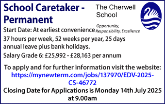 Cherwell School seeks School Caretaker 