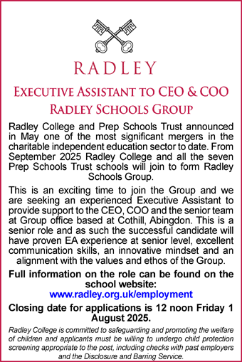 Radley College seeks Executive Assistant to CEO & COO  Radley Schools Group 
