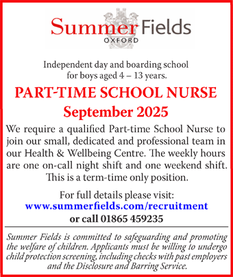 Summer Fields seeks a Part Time Nurse