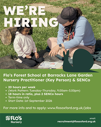 Flo's Oxford Seeks Nursery Practitioner and SENCo