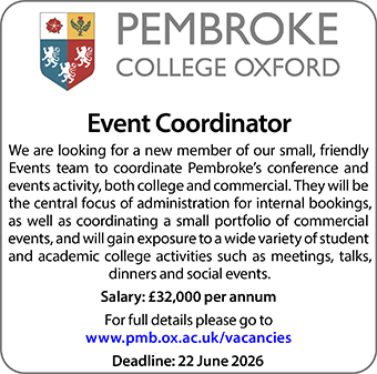 Pembroke College seeks Event Coordinator