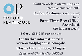 Oxford Playhouse seeks Part-Time Box Office Assistant