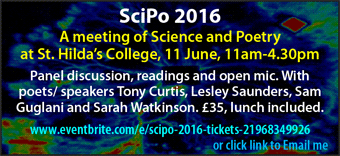 SciPo 2016 - A meeting of Science and Poetry at St. Hildaâ€™s College,11 June, 11-4.30. Pane discussionl, readings and open mic