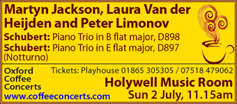 Coffee Concerts this week: Martyn Jackson, Laura Van der Heijden and Peter Limonov