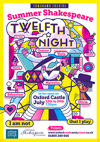 Tomahawk Theatre present Twelfth Night - Oxford Summer Shakespeare in the open air at Oxford Castle, 12-24 July