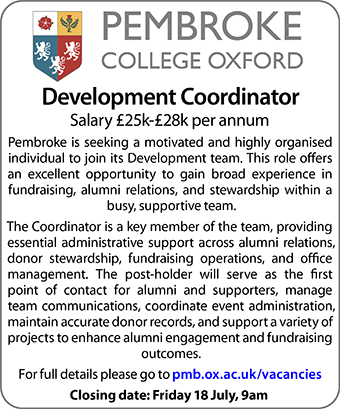 Pembroke College seeks a Development Coordinator
