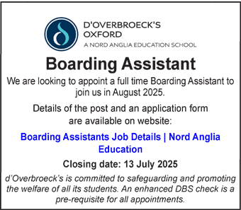 d'Overbroecks seeks Boarding Assistant