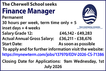Cherwell School seeks a Finance Manager Cherwell School seeks a Finance Manager