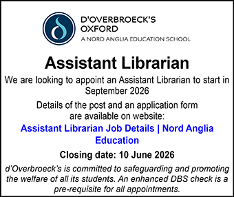 dâOverbroeckâs are looking to appoint an Assistant Librarian dâOverbroeckâs are looking to appoint an Assistant Librarian