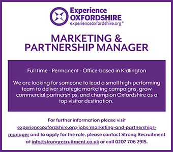 Experience Oxfordshire seek a Marketing and Partnerships Manager